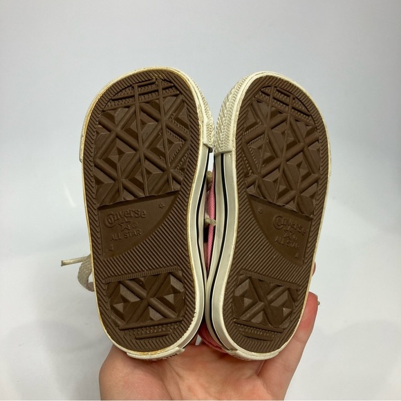 Converse all star pink hightop sneakers kids size 4 trendy punk casual - Picture 7 of 8